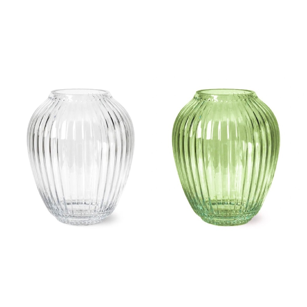 Set of 2 Clear and Tinted Ripple Vases